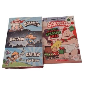 Scholastic Captain Underpants and Dog Man Book Set Collection And Extra Book.